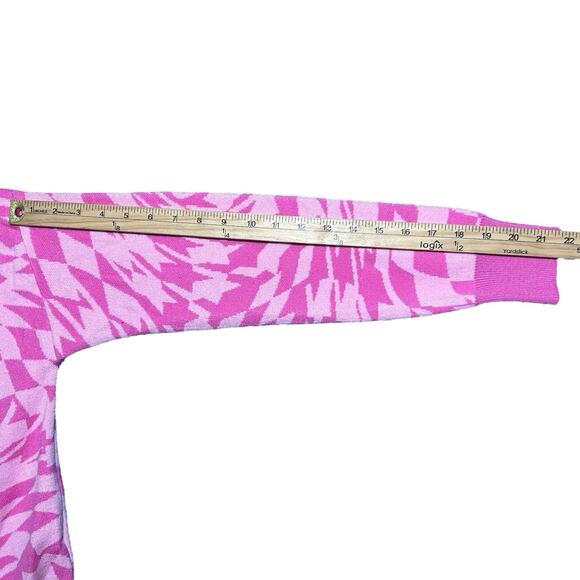 NWT Gianni Bini GB SZ S Mock Neck Geometric Swirl Sweater Dress Pink Long Sleeve - Picture 6 of 8